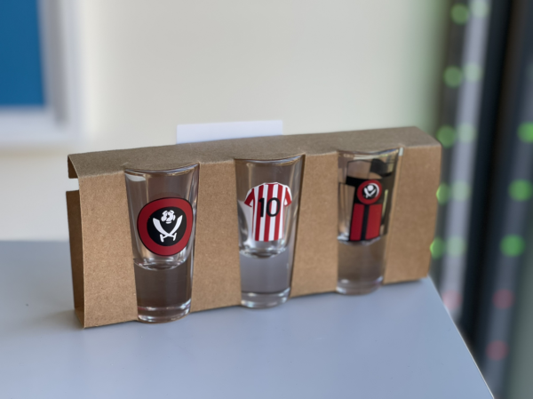 Em’s Handiwork United Football Shot Glasses