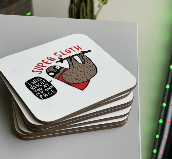 Katie Abey Super Sloth Coaster