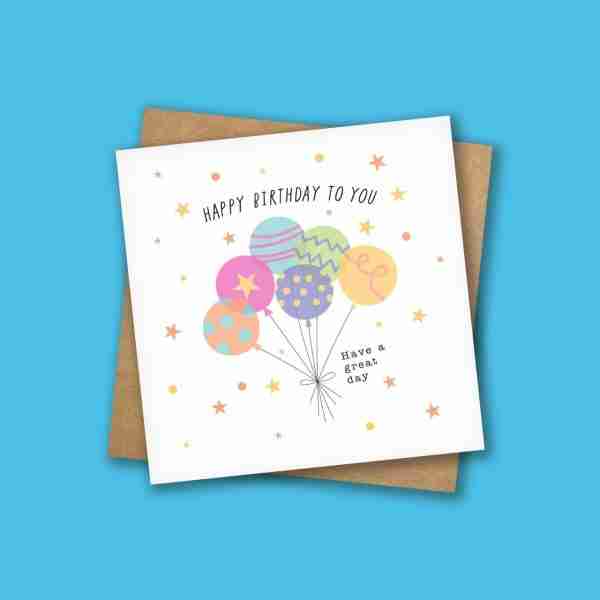 Balloon Burst Birthday Card