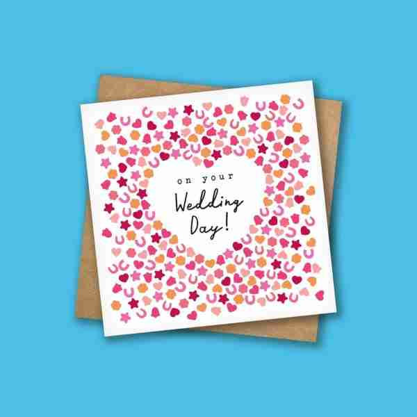 Wedding Confetti Heart Card