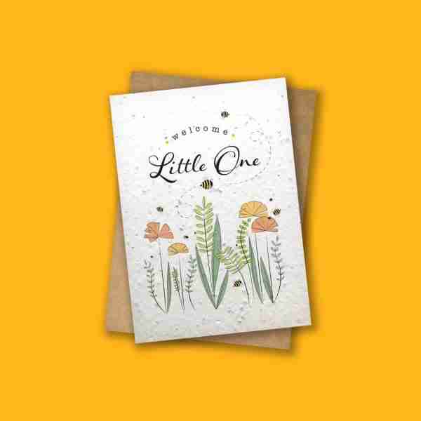 Seeded Welcome Little One Card