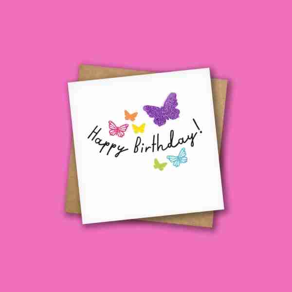 Birthday Butterfly Rainbow Card