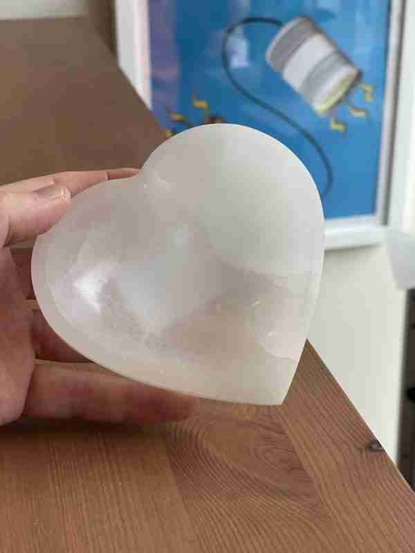 Selenite Bowl Heart Shape 10cm (1pc) - Image 2