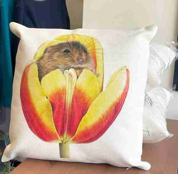 Luke Needham Cushion Mouse in Flower