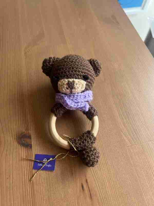 Crocheted Bear Rattle