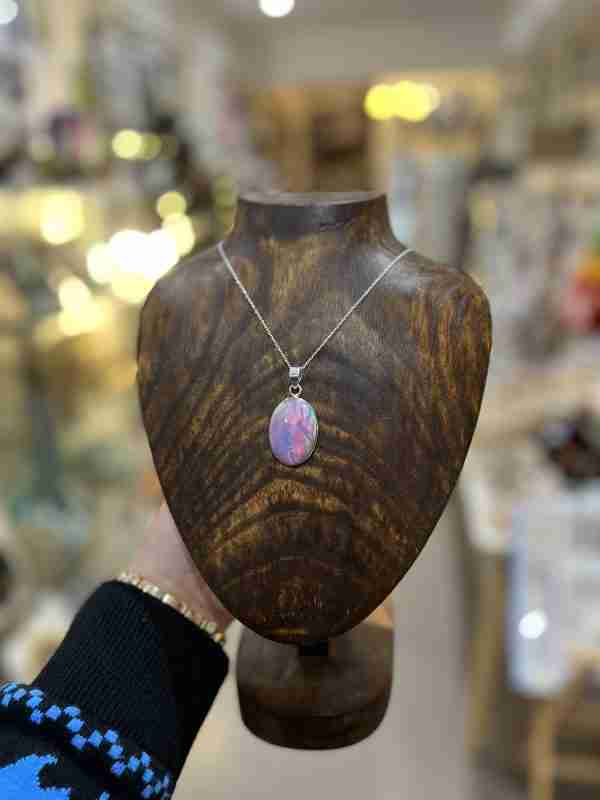 Pink Aura Opal Crystal Necklace - Image 2